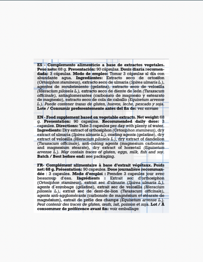 composición de GN NUTRITION Premium DIURE COMPLEX