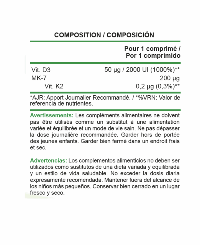 composición vita d3+k2