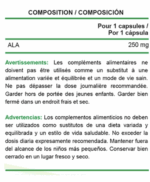 composición R-ALA - Ácido Alfa Lipoico 60 Caps
