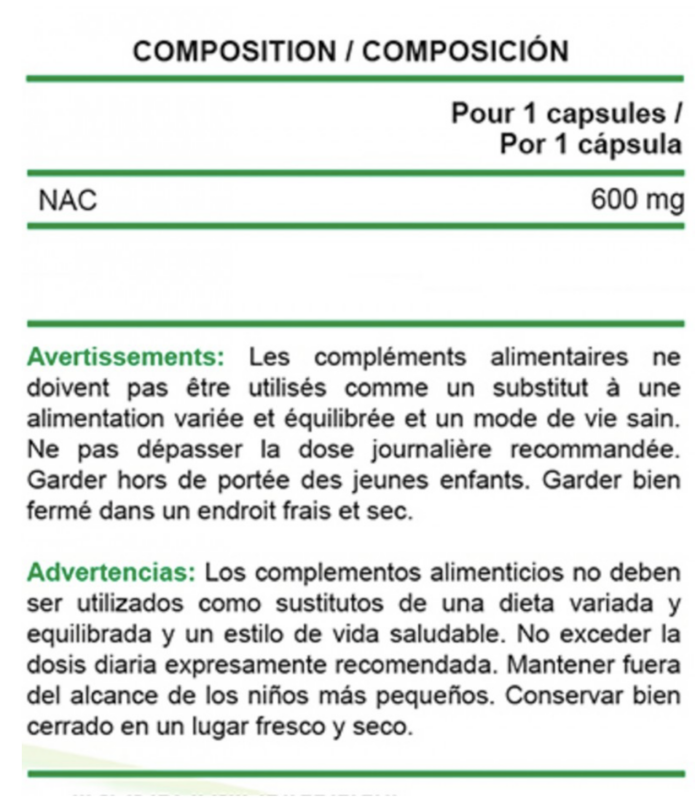 COMPOSICION DEL BOTE DE NAC