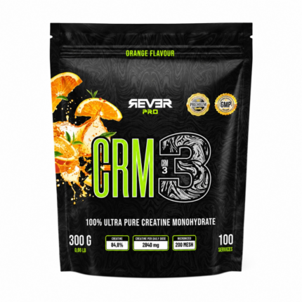 Creatina Monohidrato CRM3 300g micronizada 200 Mesh con 99,9% de pureza y 100 dosis.